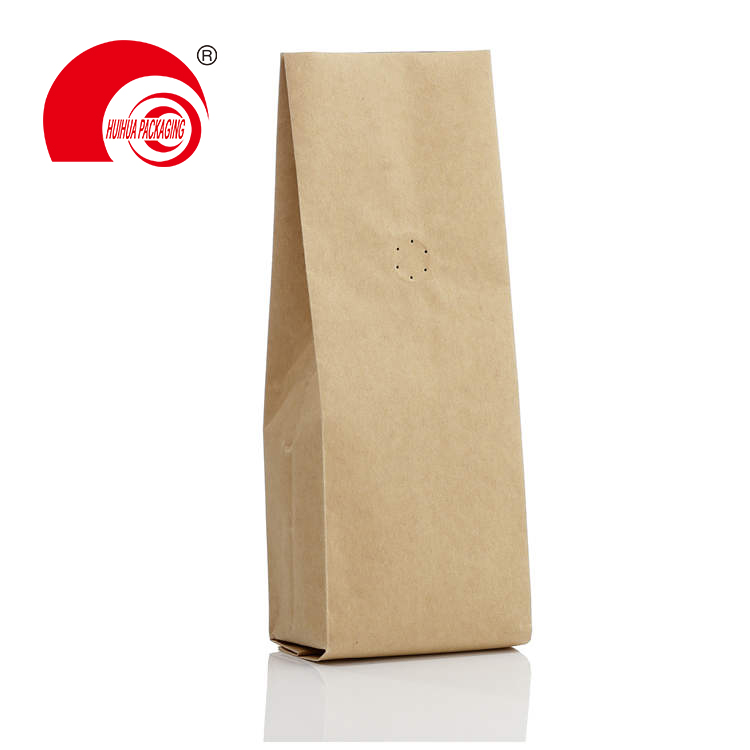 Generic Kraft Paper Gusset Bag With Valve For Coffee Packaging