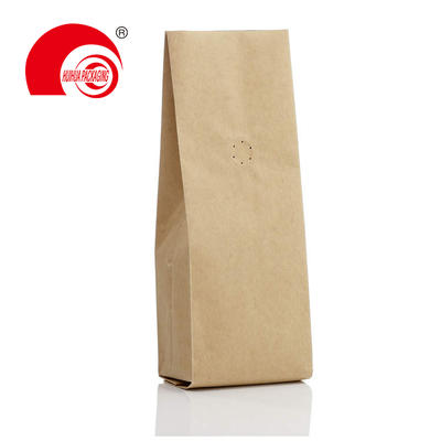 Generic Kraft Paper Gusset Bag With Valve For Coffee Packaging